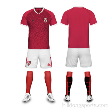 Ultimo set di uniforme da calcio a strisce personalizzata economica